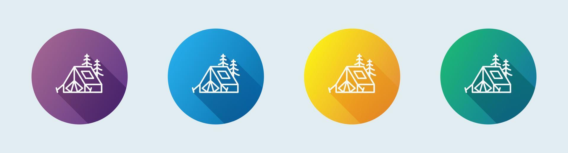 Tent line icon in flat design style. Camping signs vector illustration.