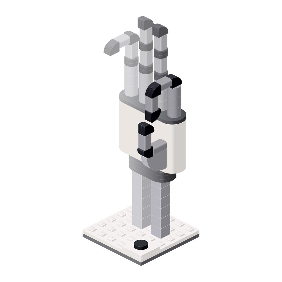 Robot hand in isometric on white. Vector clipart