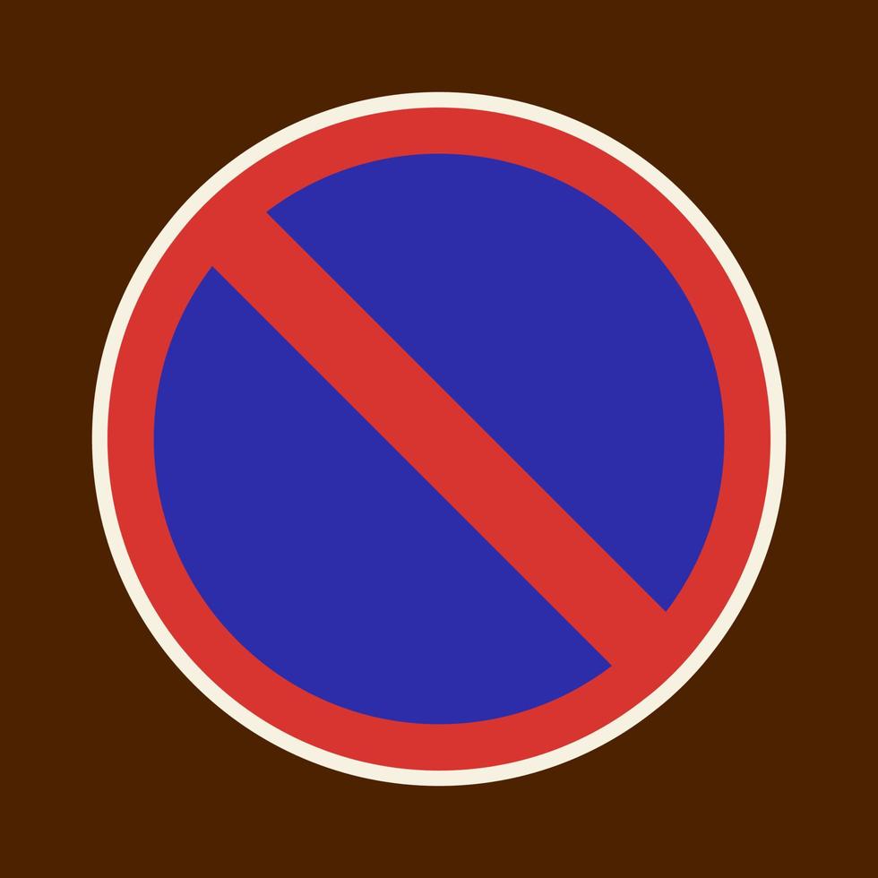 Icon no parking. Sign vector clipart illustration