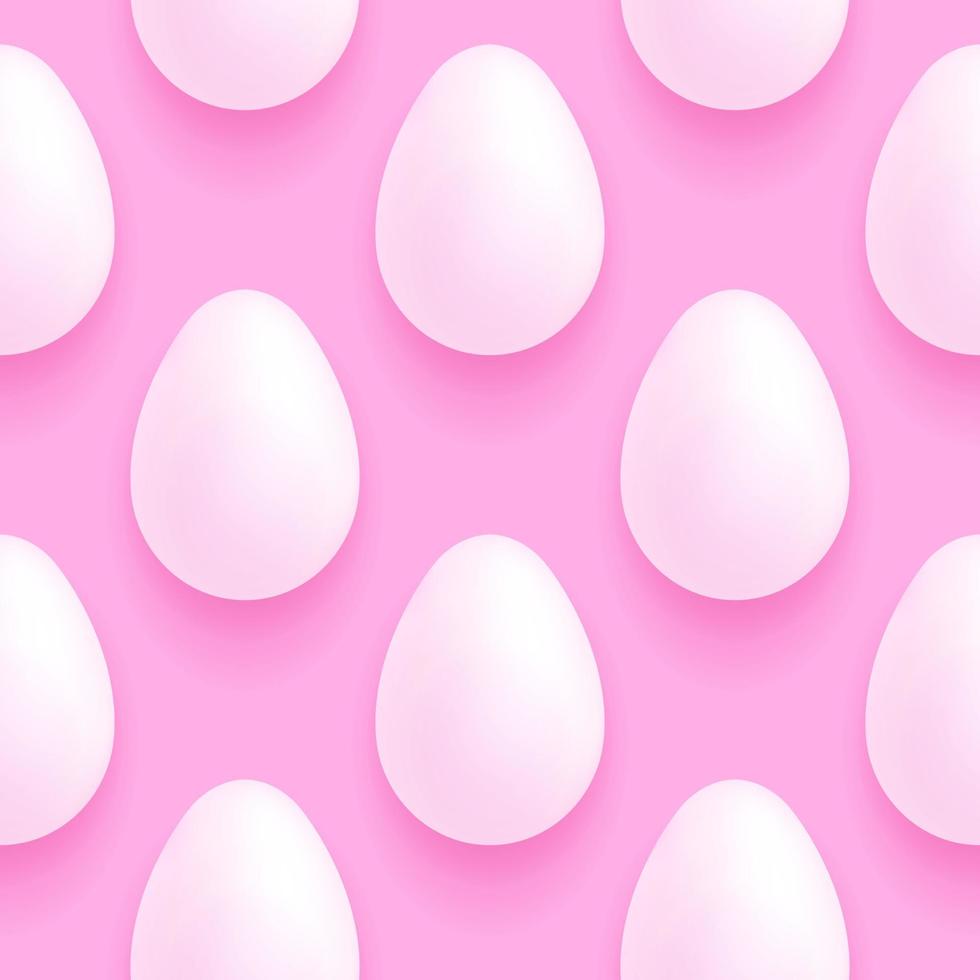 Pattern of Easter eggs on a pink background in a realistic style for printing and design.Vector illustration. vector