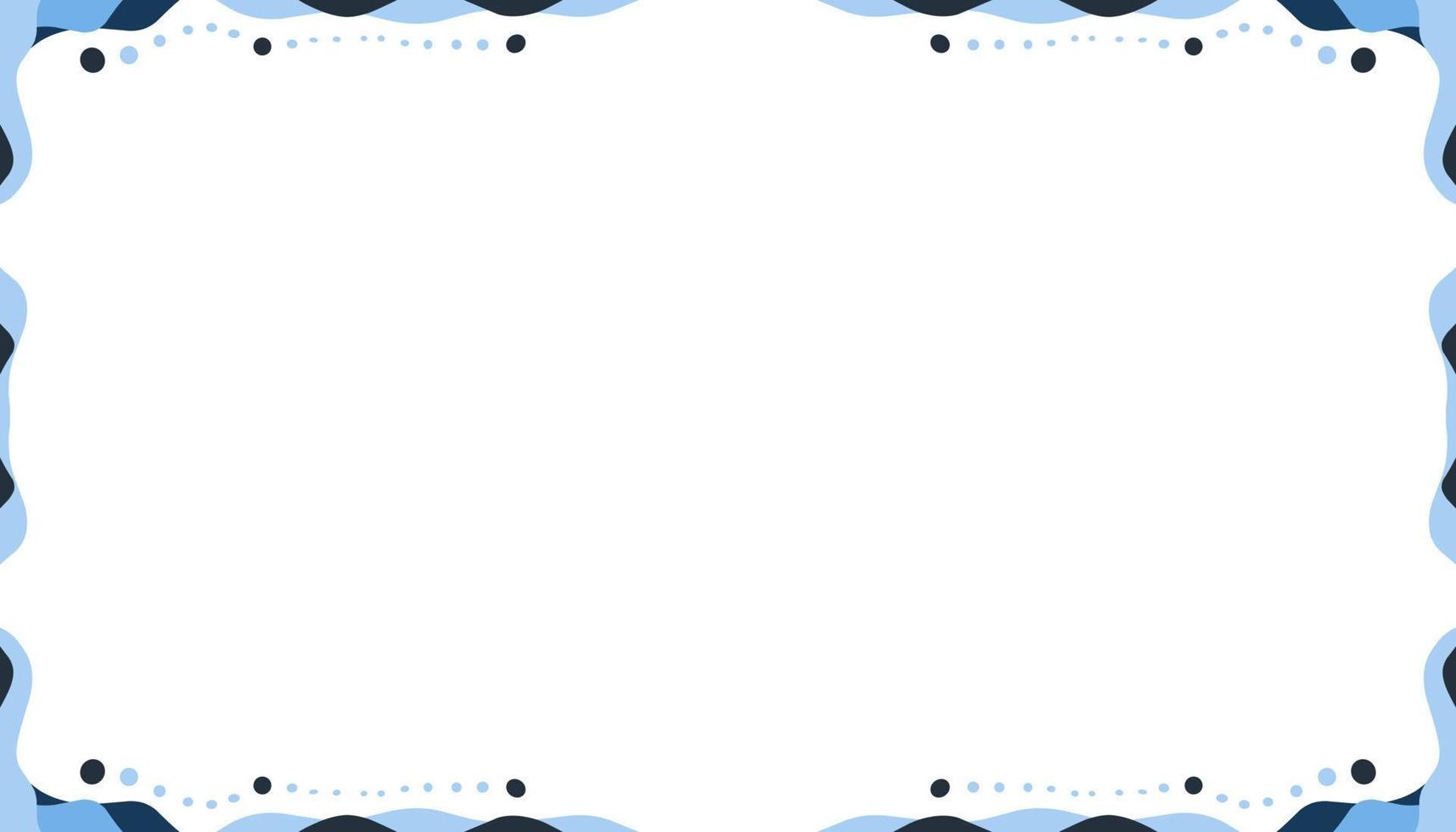 Abstract background with liquid blue and black liquid texture frame border vector