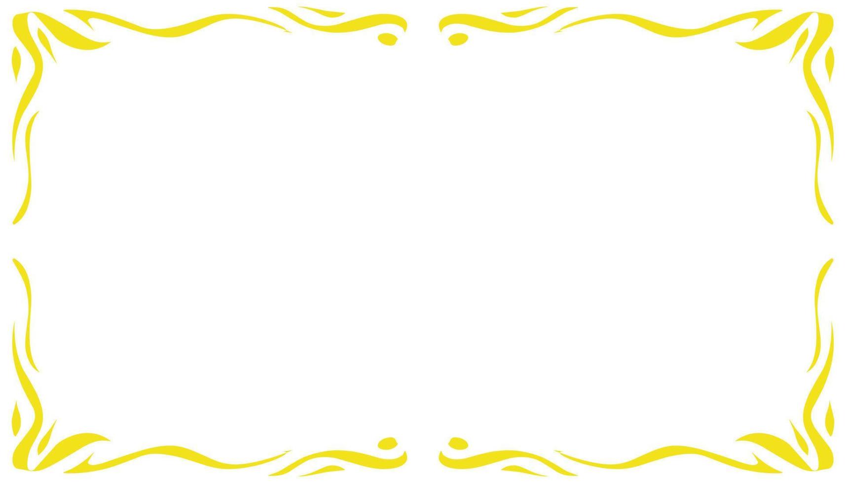 Yellow abstract frame border vintage illustration background vector
