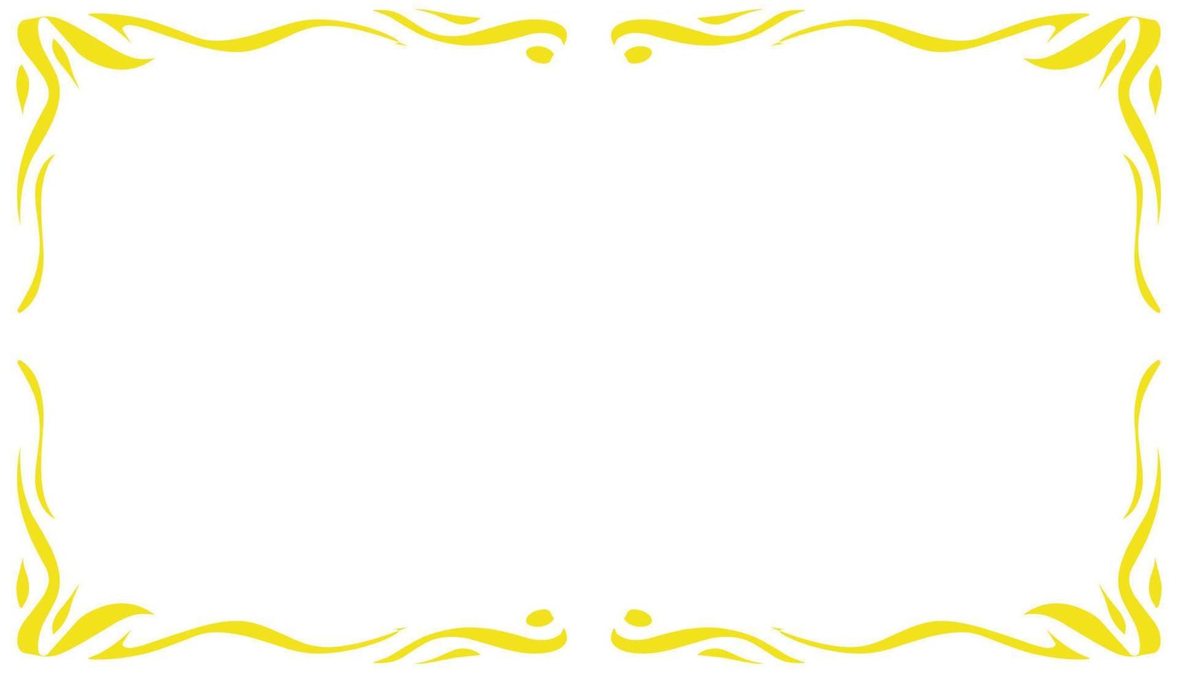 Yellow abstract frame border vintage illustration background vector