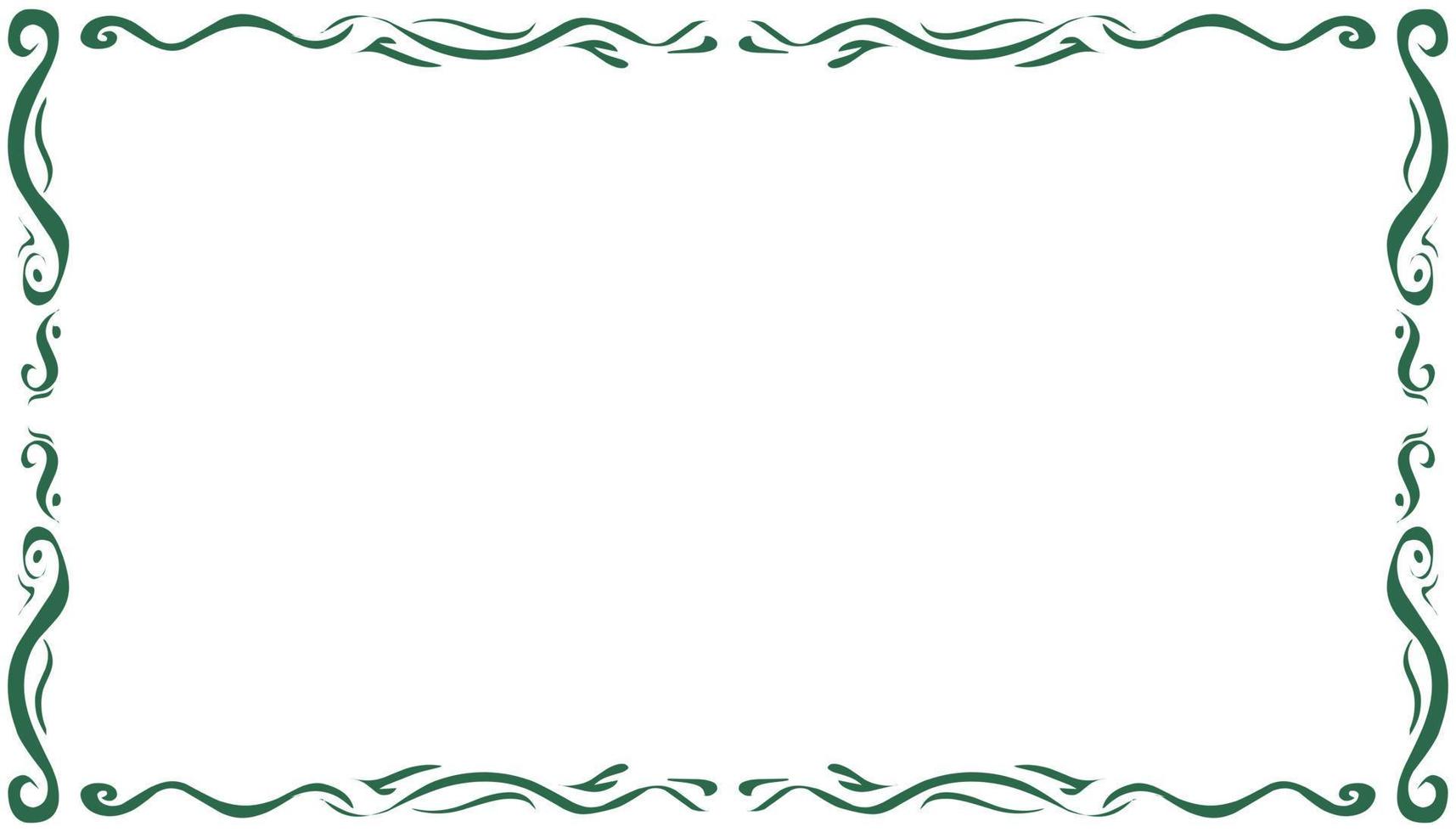 Green abstract frame border vintage illustration background vector