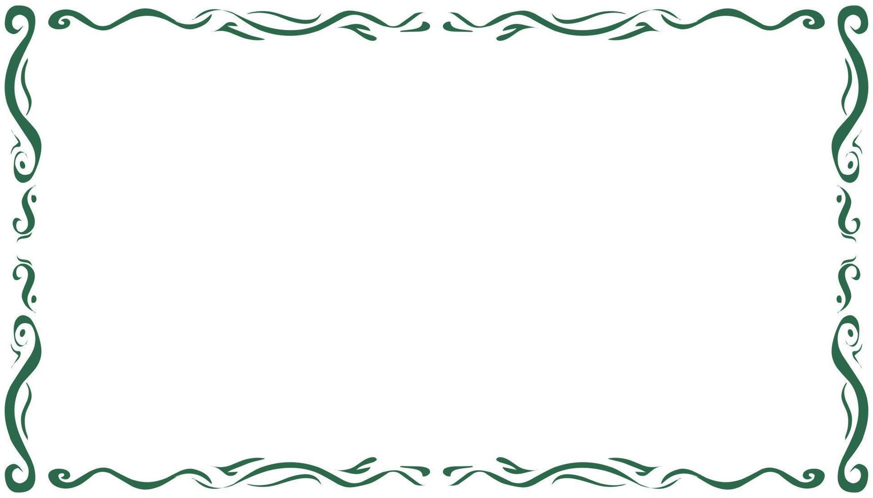 Green abstract frame border vintage illustration background vector