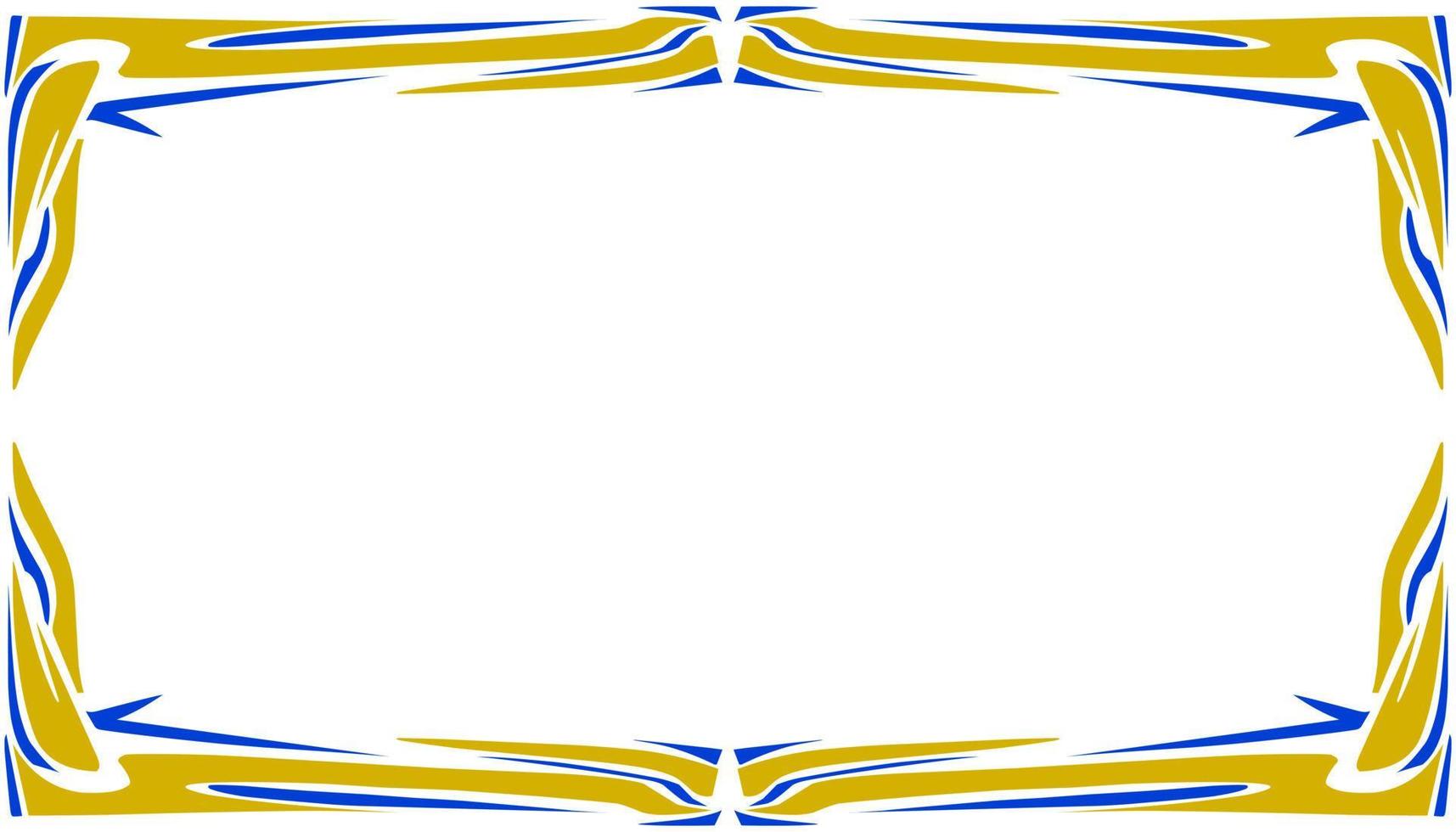 Abstract illustration background with blue and yellow border vector