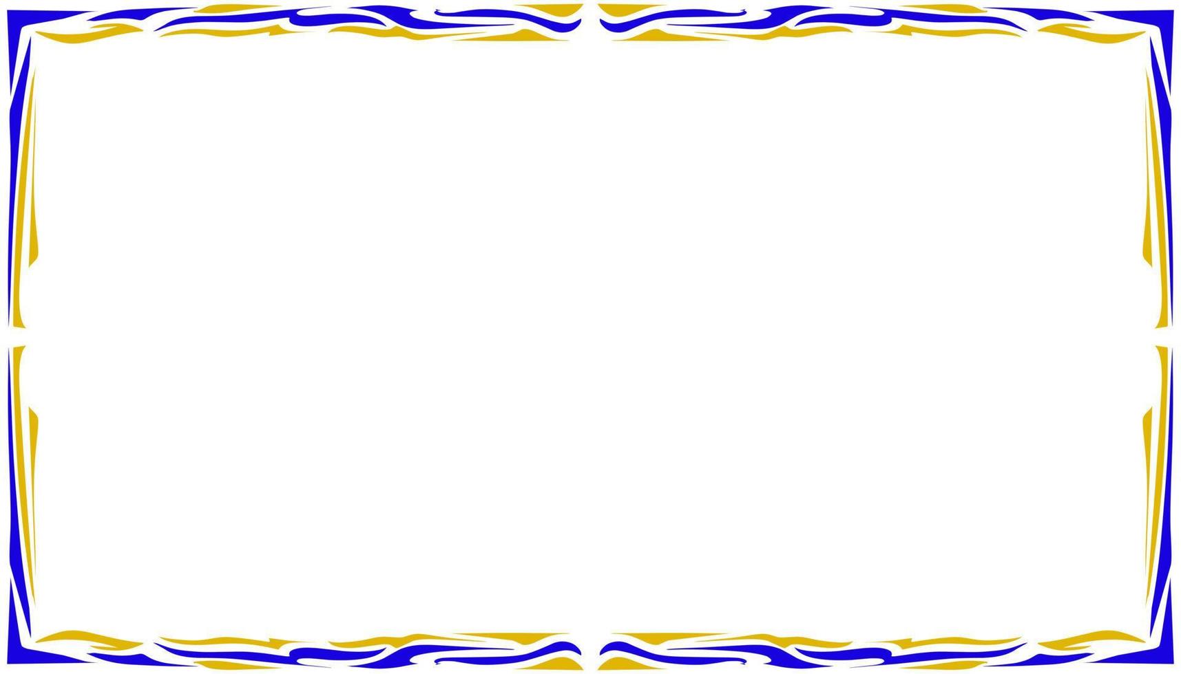 Abstract illustration background with blue and yellow pattern frame vector