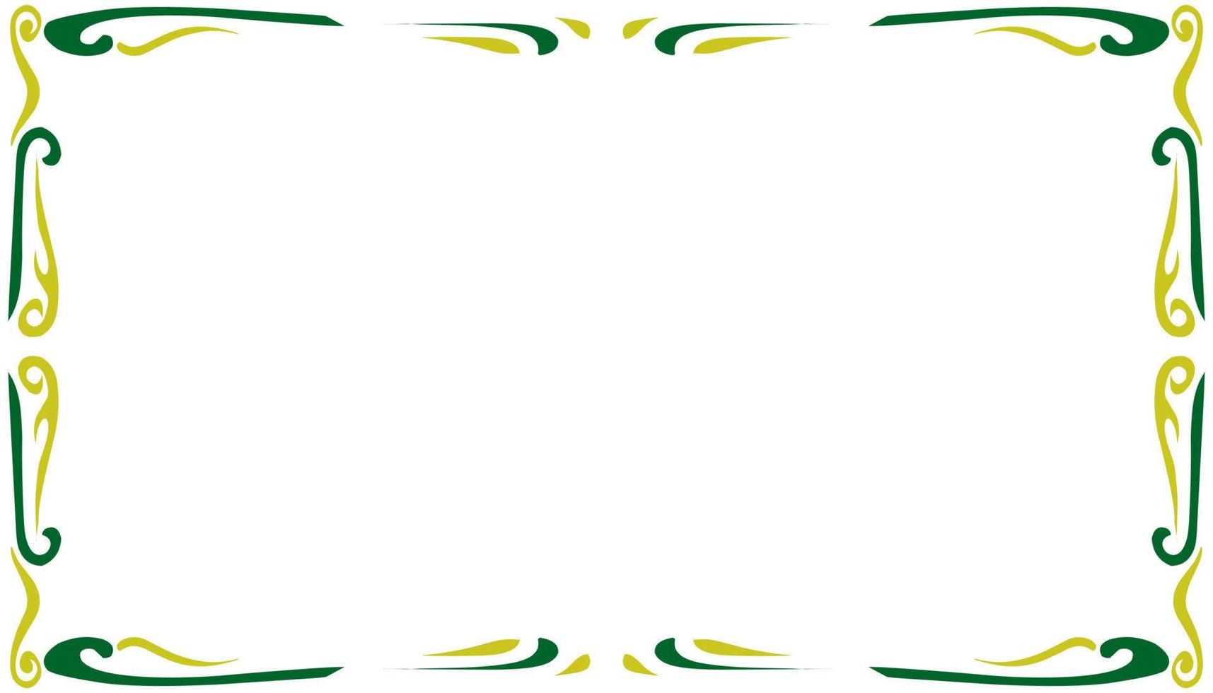 resumen antecedentes con sencillo Clásico verde y amarillo textura marco frontera vector