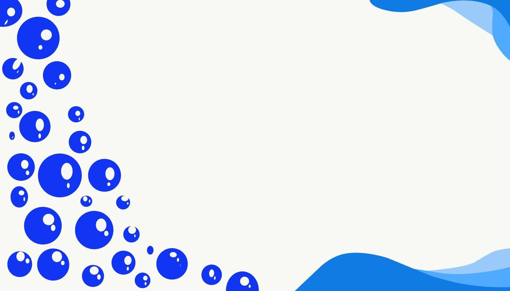 White Abstract background with blue liquid and blue bubbles vector