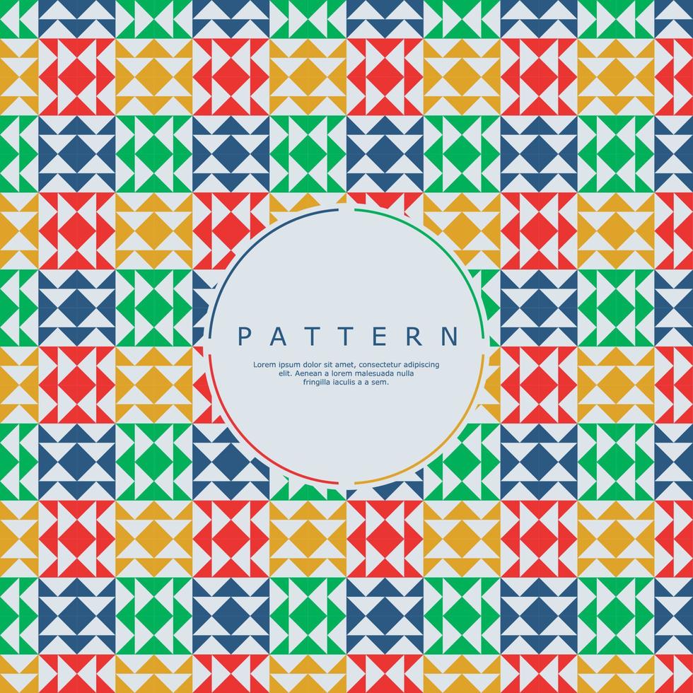 Colorful square diamond triangle seamless pattern. Fun geometric box pattern. vector