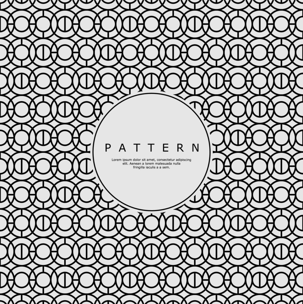 Monochrome ornament circle line abstract pattern design. Modern round pattern vector