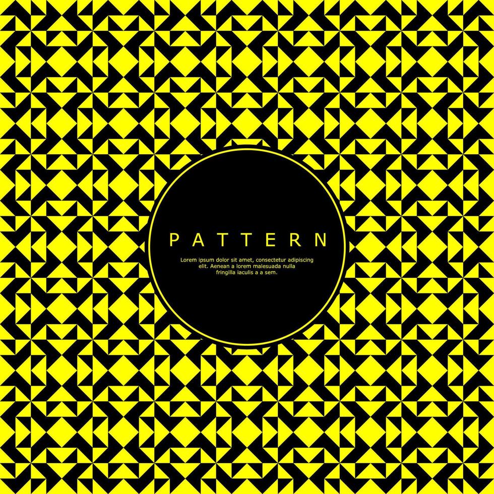 Yellow geometric triangle square abstract pattern. Modern symmetric pattern. vector