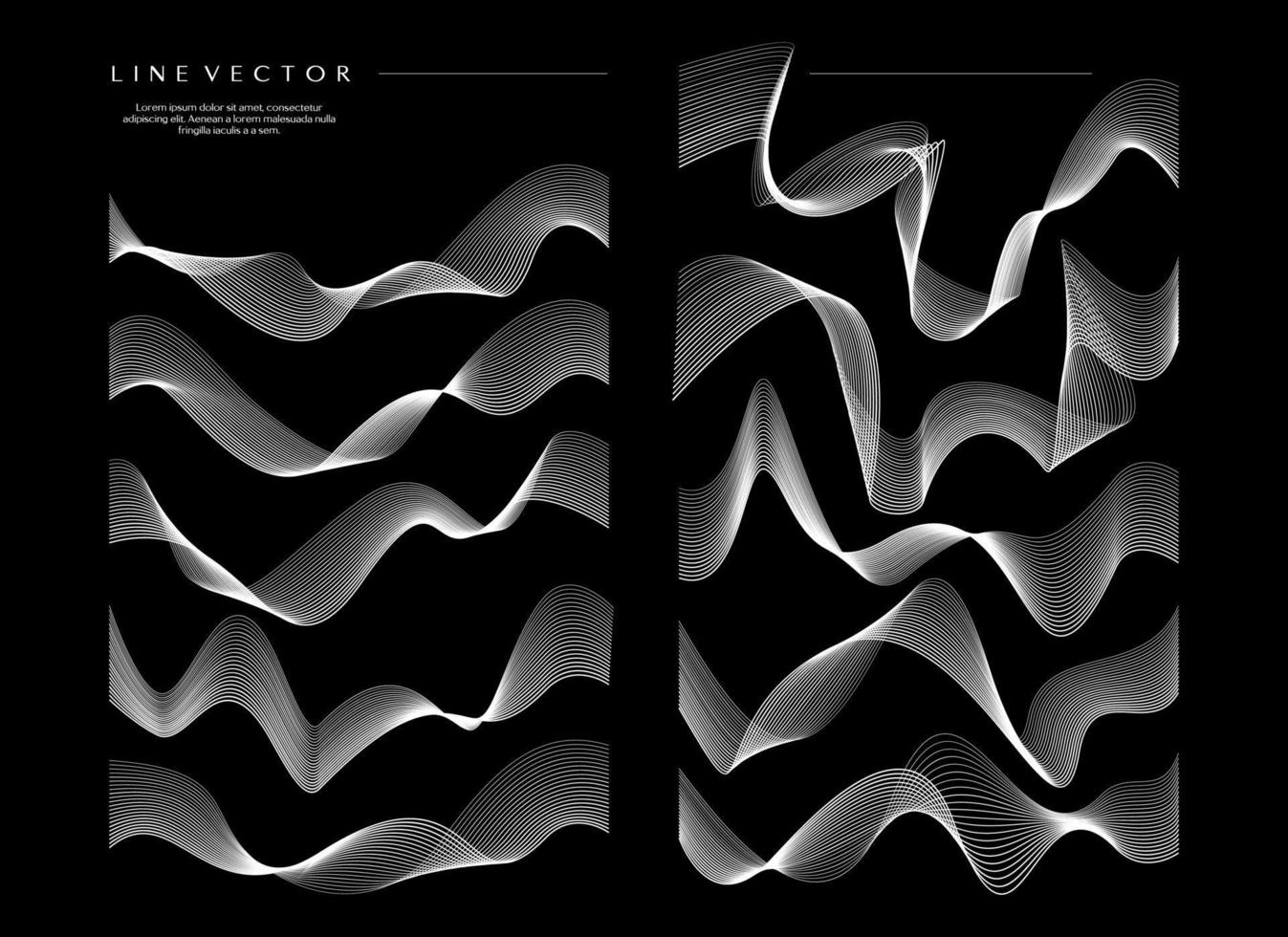 Digital wave form blend line design vector bundle. Abstract motion lines graphic.