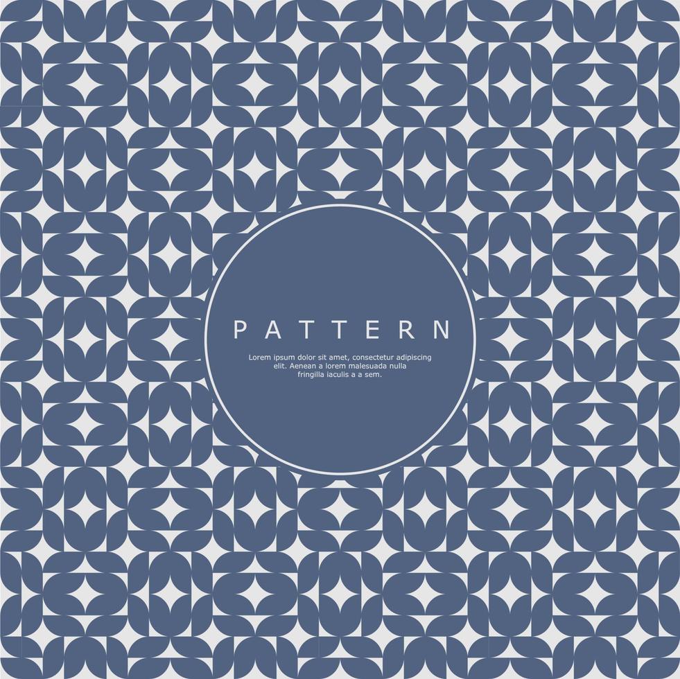 Simple fat curve ornament abstract seamless pattern. Flat blue ornate pattern. vector