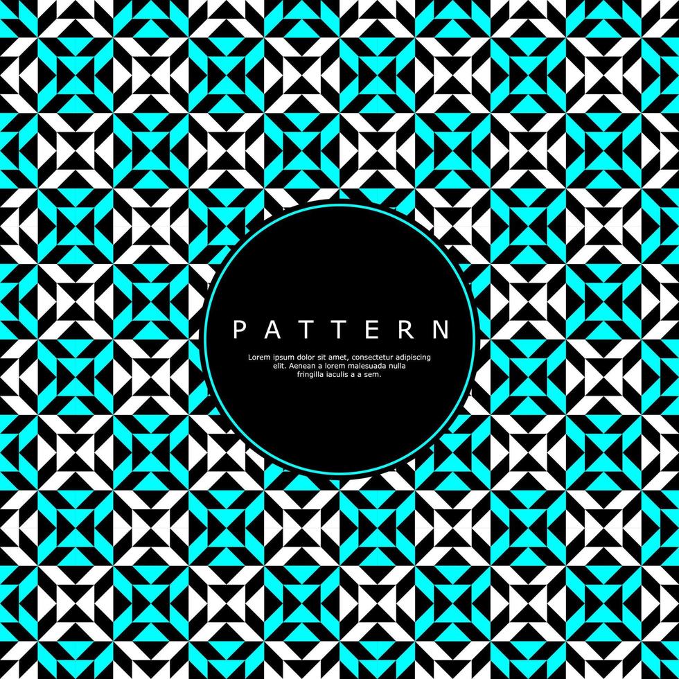 Turquoise and white triangle line ornate seamless pattern design template. vector