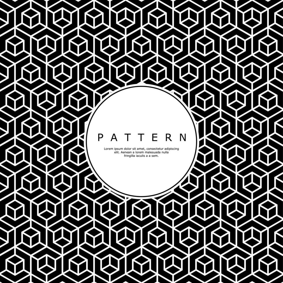 Modern black box line abstract pattern design. Minimalist hexagonal pattern vector. vector