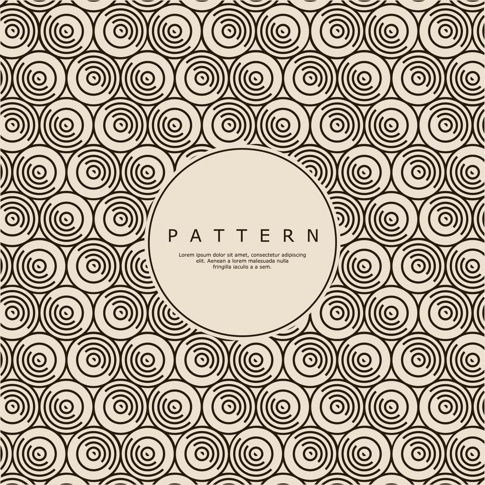 Retro zig zag circle line abstract pattern vector. Vintage round lines