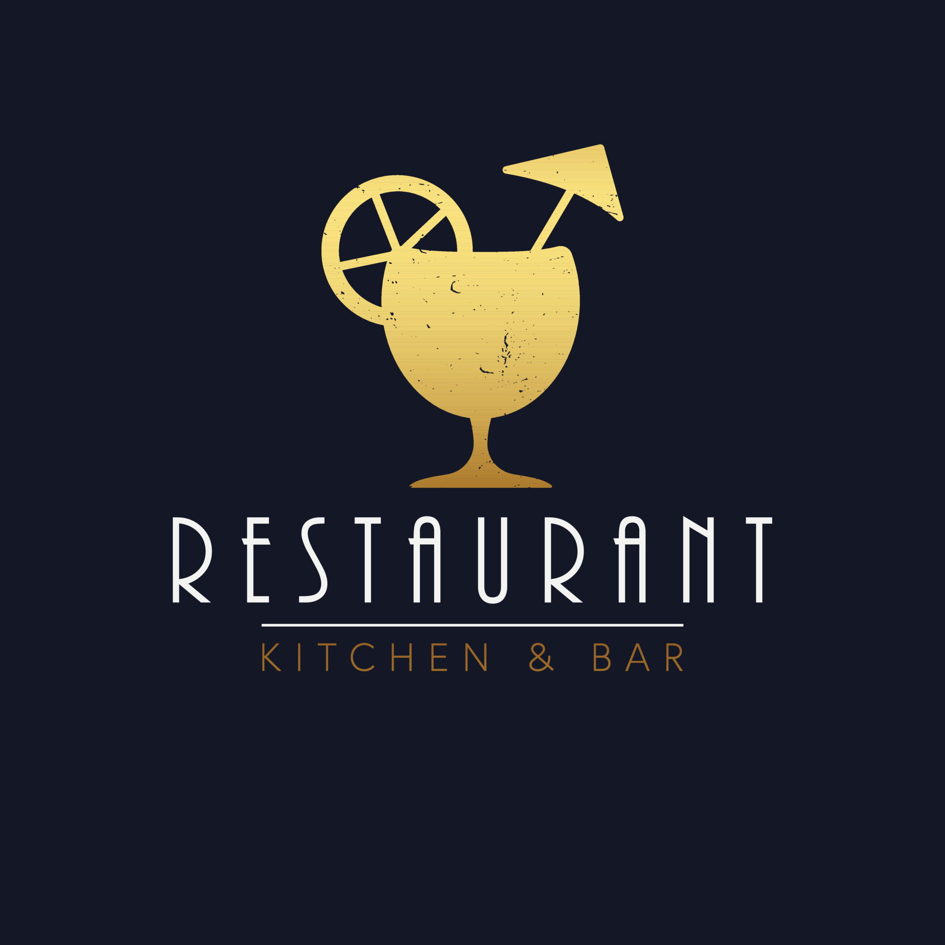 Restaurant Kitchen And Bar Logo Design Cocktail Orange Slice And Restaurant Kitchen And Bar Logo Design Cocktail Orange Slice And