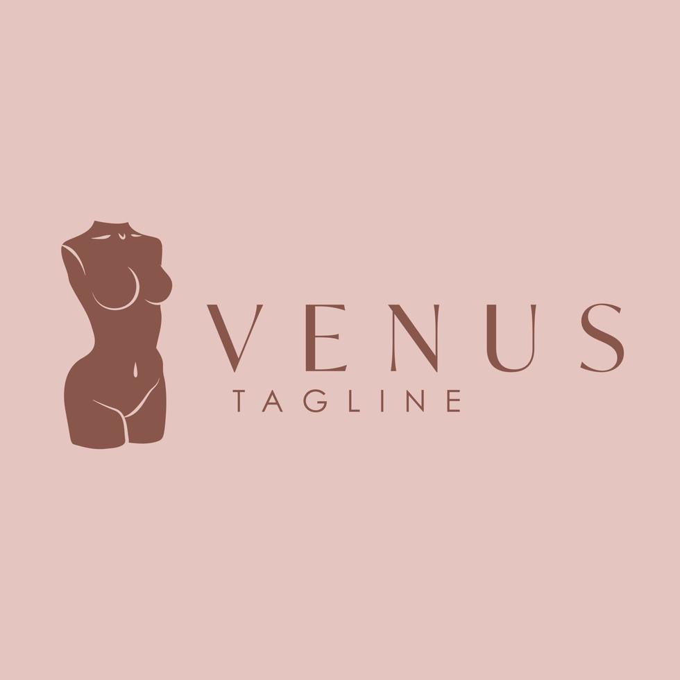 Ancient woman body logo template. Venus logo design. Beauty industry and wellness logotype. vector