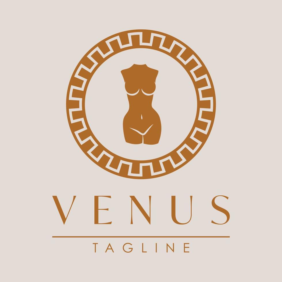 antiguo mujer cuerpo logo modelo. Venus logo diseño. belleza industria y bienestar logotipo vector