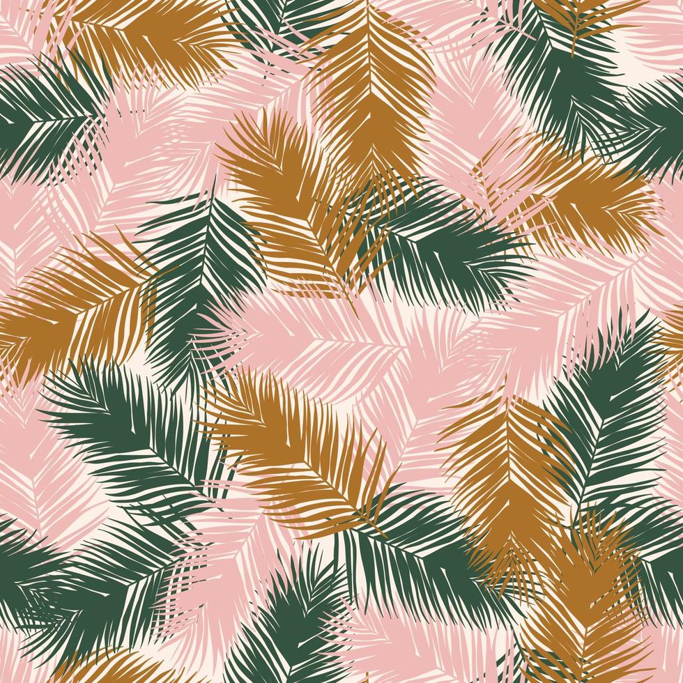 Palm leaves seamless pattern design. Tropical leaves branch  summer pattern design. Tropical floral pattern background. Trendy Brazilian illustration. vector