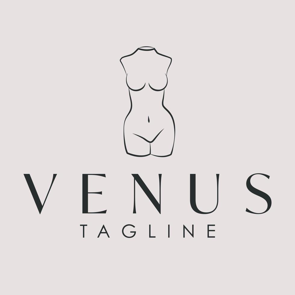 antiguo mujer cuerpo logo modelo. Venus logo diseño. belleza industria y bienestar logotipo vector