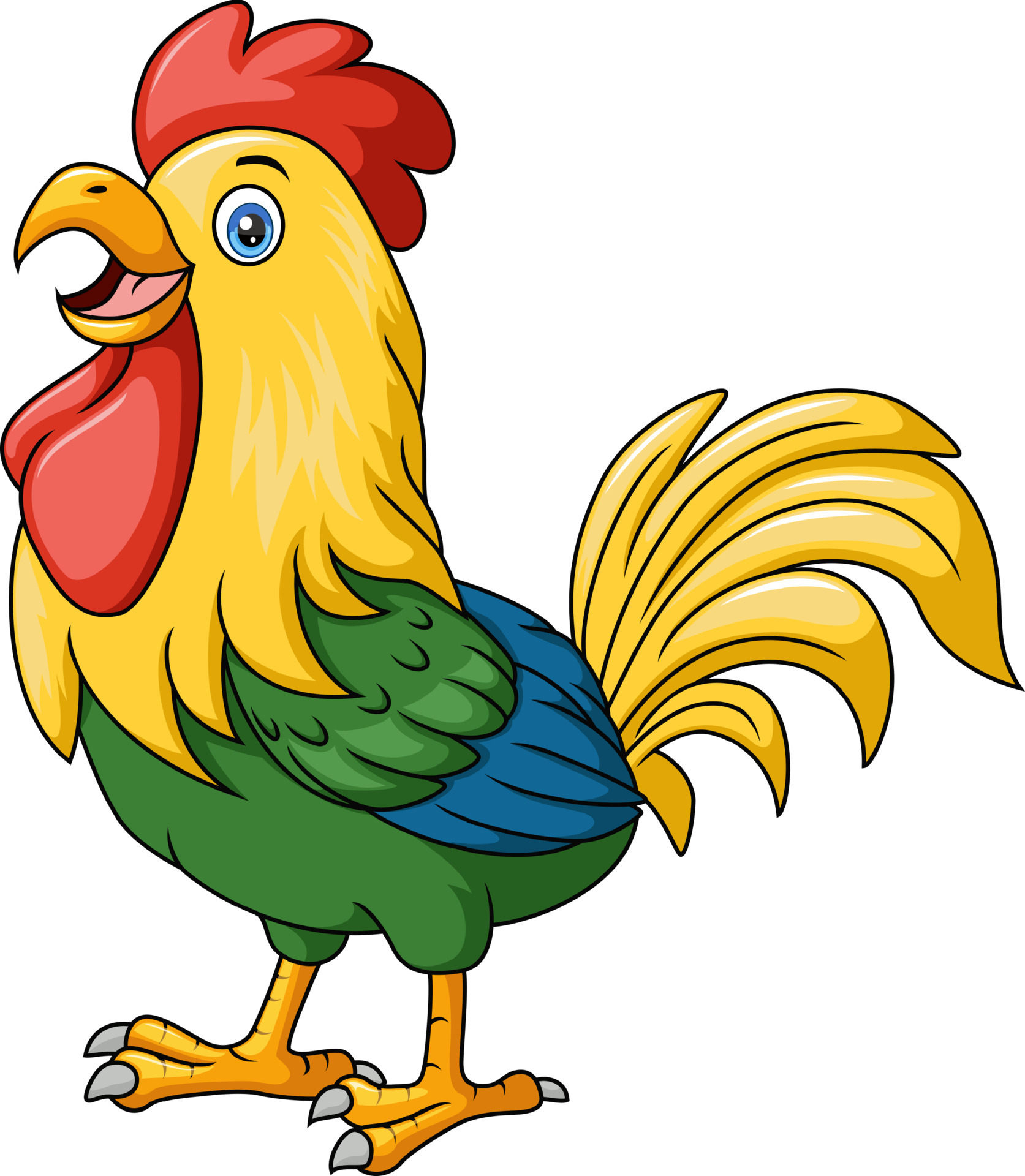 Cute rooster cartoon on white background 20767150 Vector Art at