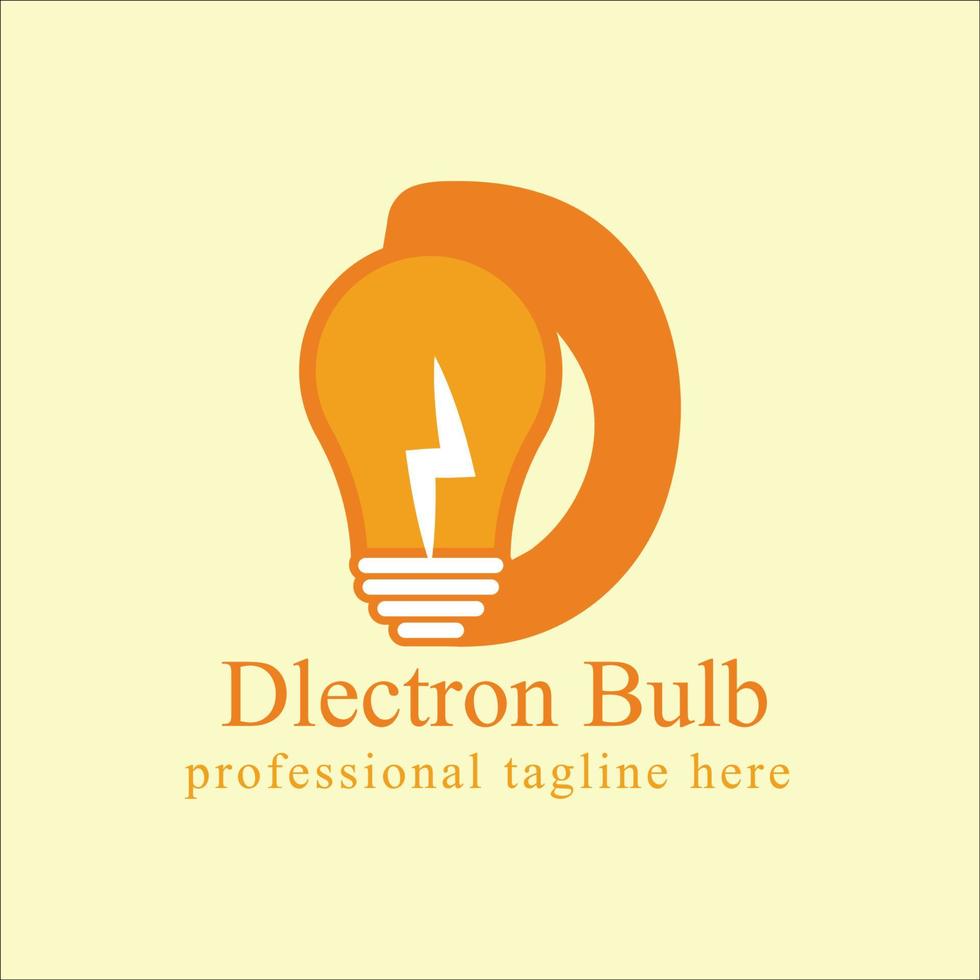D letter bulb logo design vector