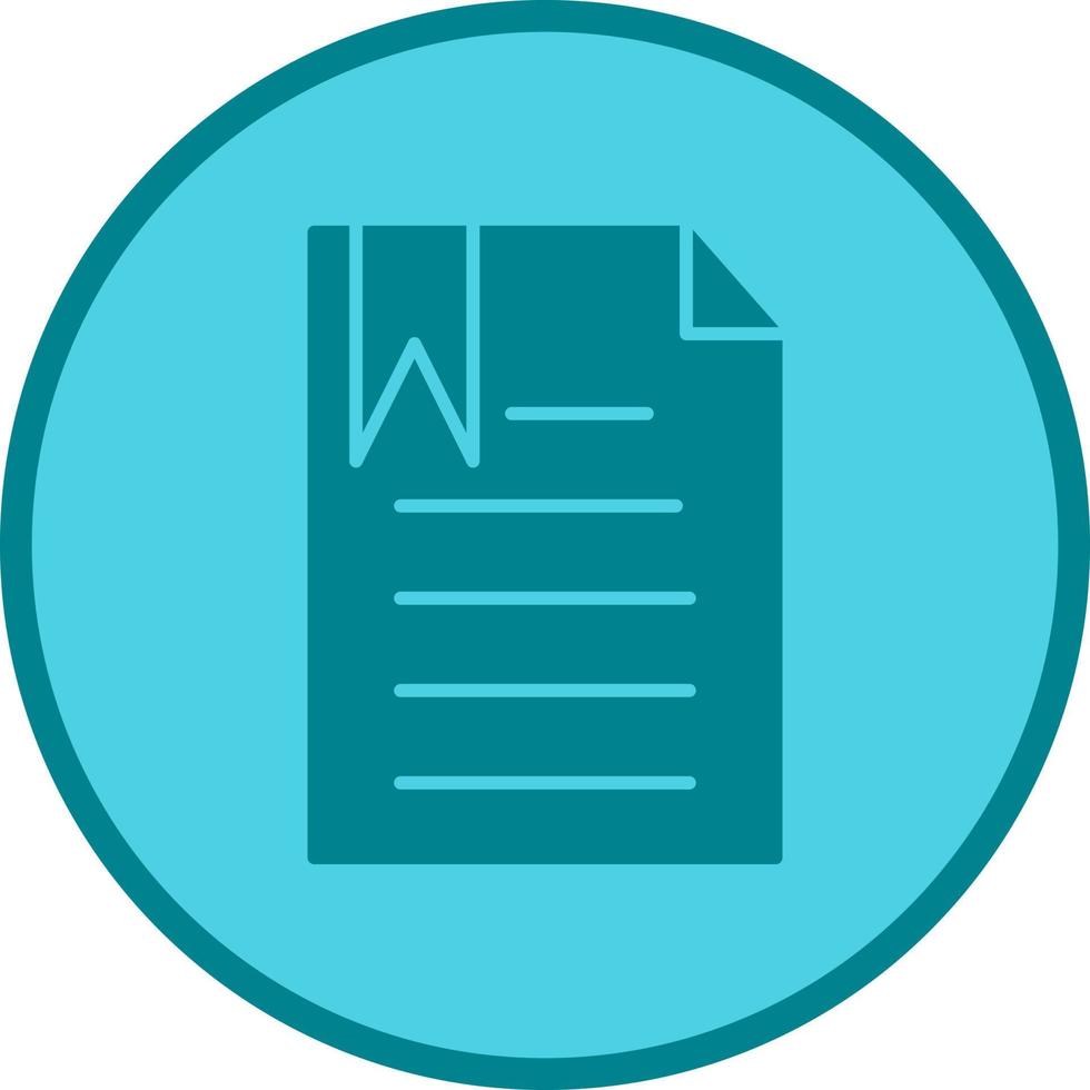 Unique Bookmarked Document Vector Icon