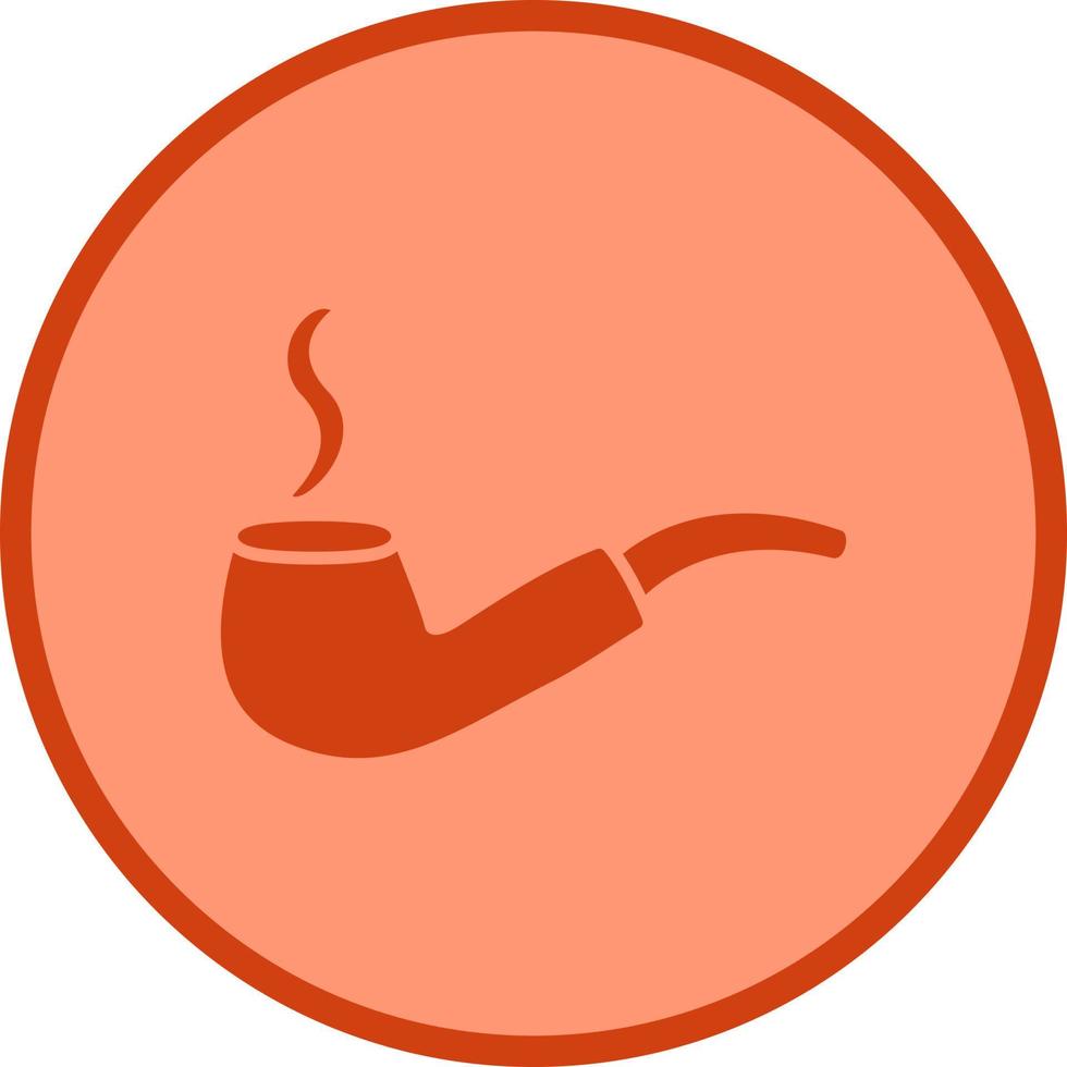 Unique Lit Smoking Pipe Vector Icon