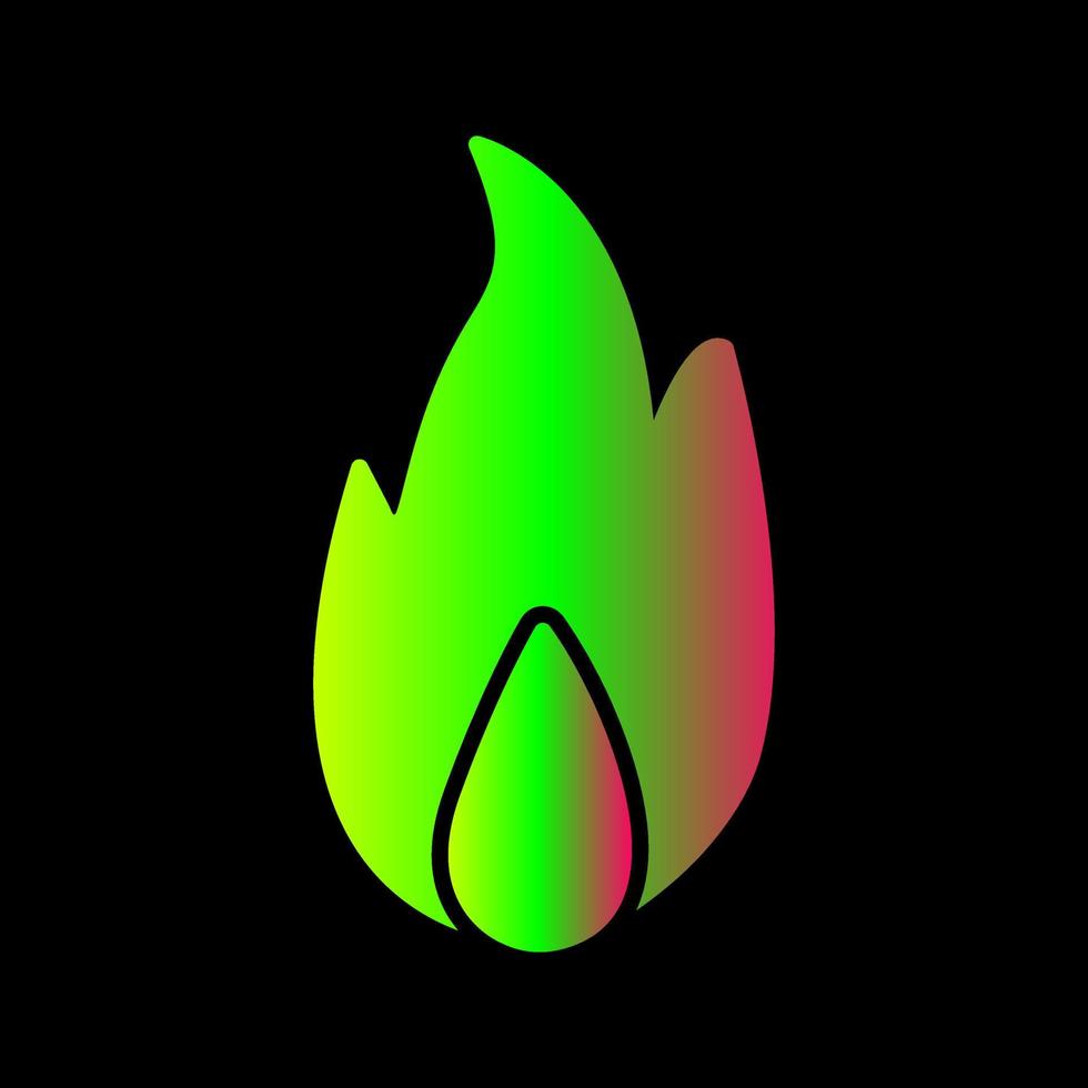 icono de vector de fuego único