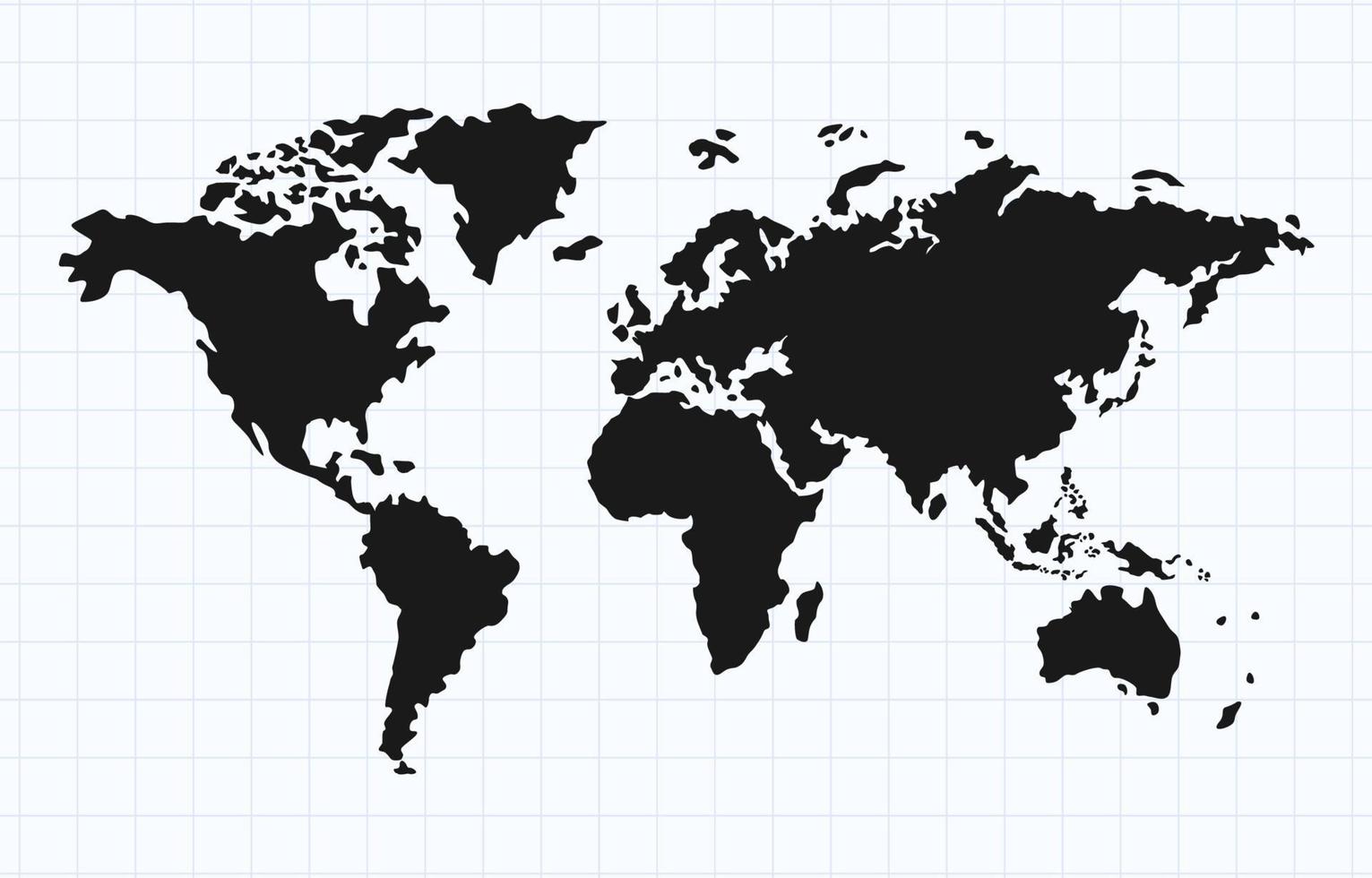 World Map in Black and White vector