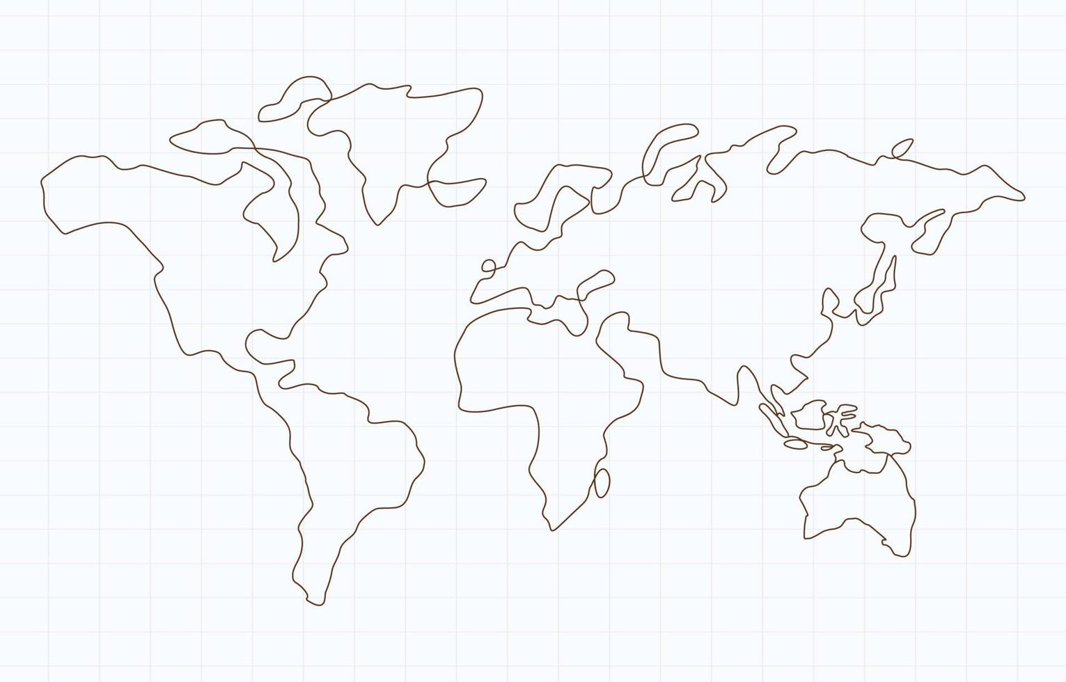 World Map Outline vector