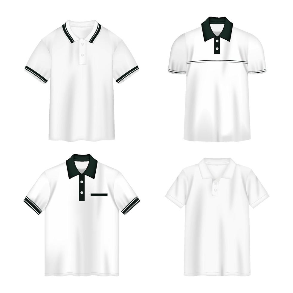 Set of Polo Shirt in 3D Mockup vector