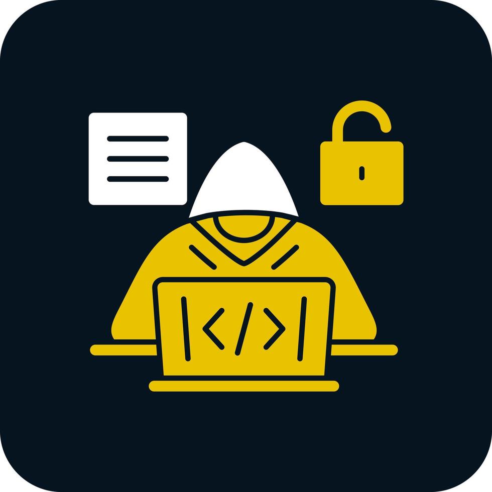 diseño de icono de vector de hacker de código