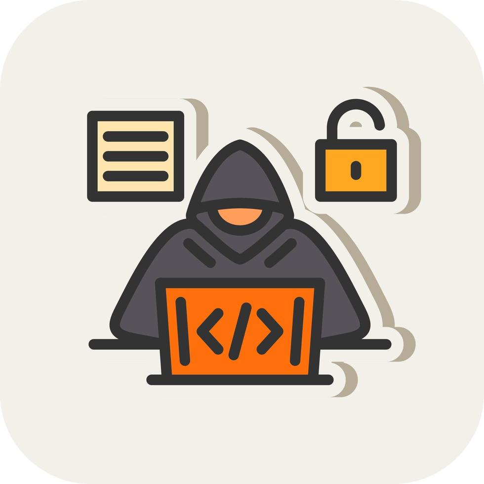 diseño de icono de vector de hacker de código