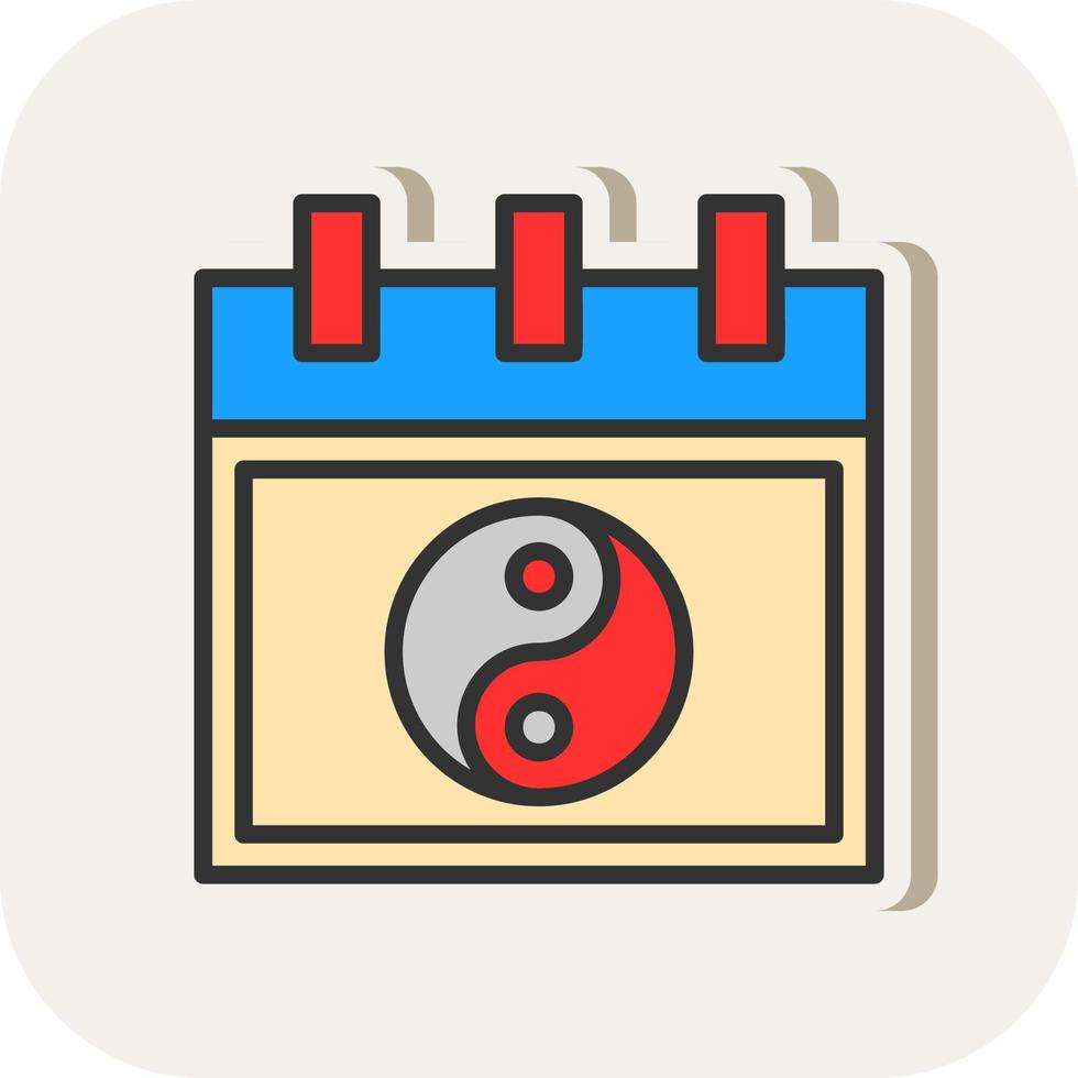 Chinese Calendar Vector Icon Design