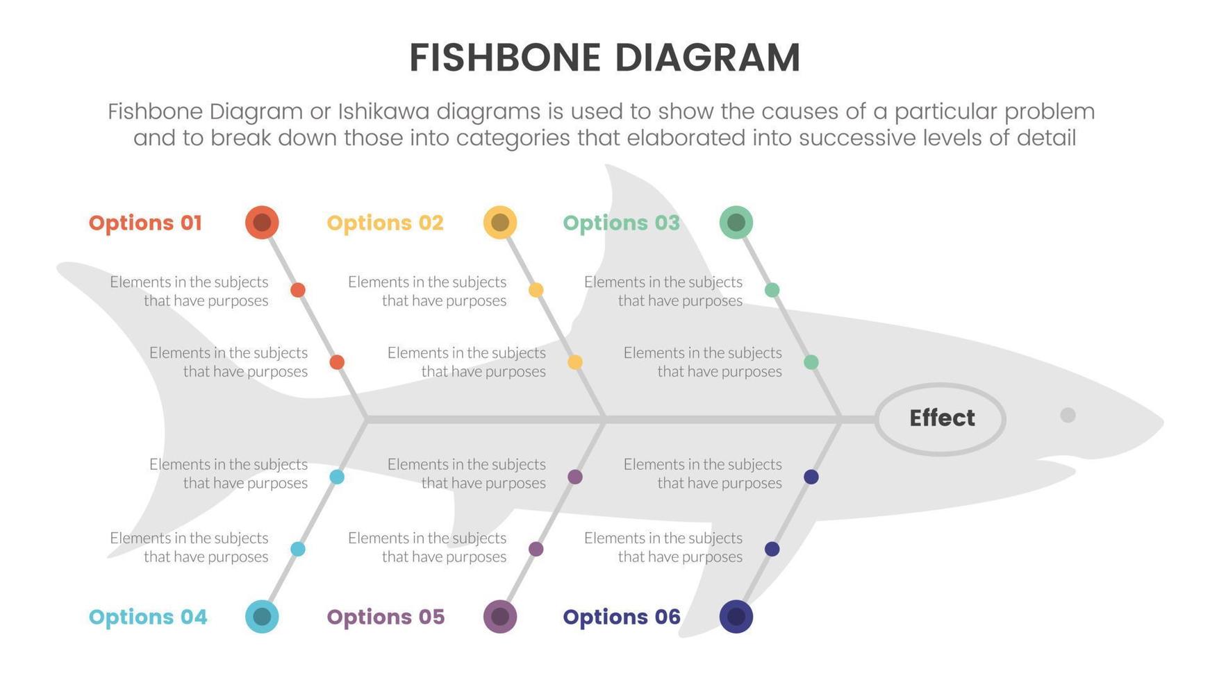 espina diagrama pescado conformado infografía con pequeño circulo punto conexión información con pescado forma antecedentes concepto para diapositiva presentación vector