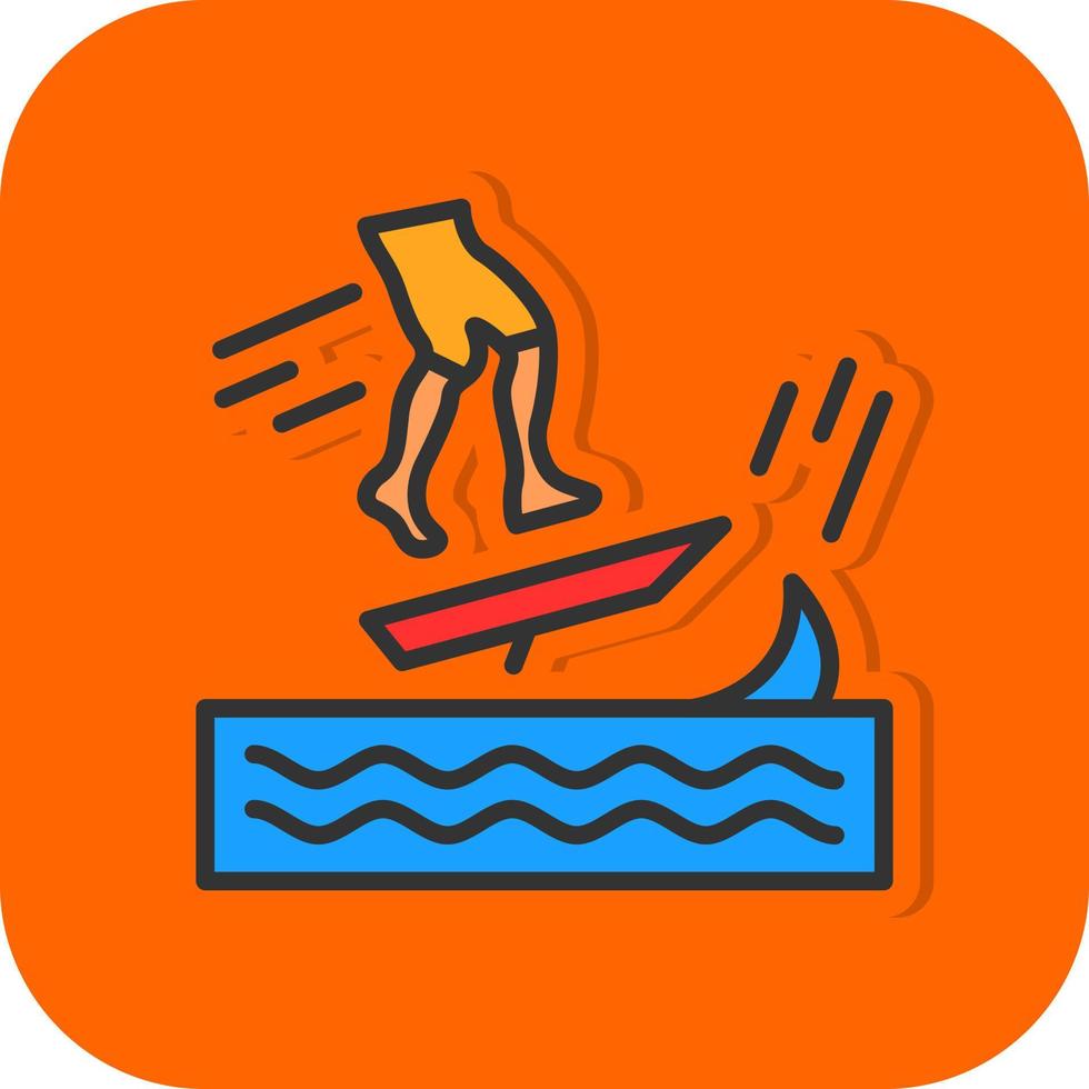 diseño de icono de vector de skimboard