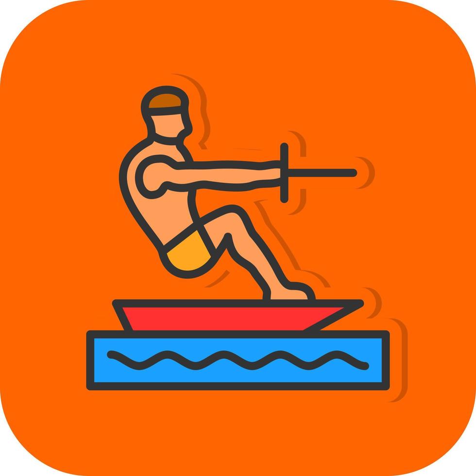 Barefoot Skiing Vector Icon Design