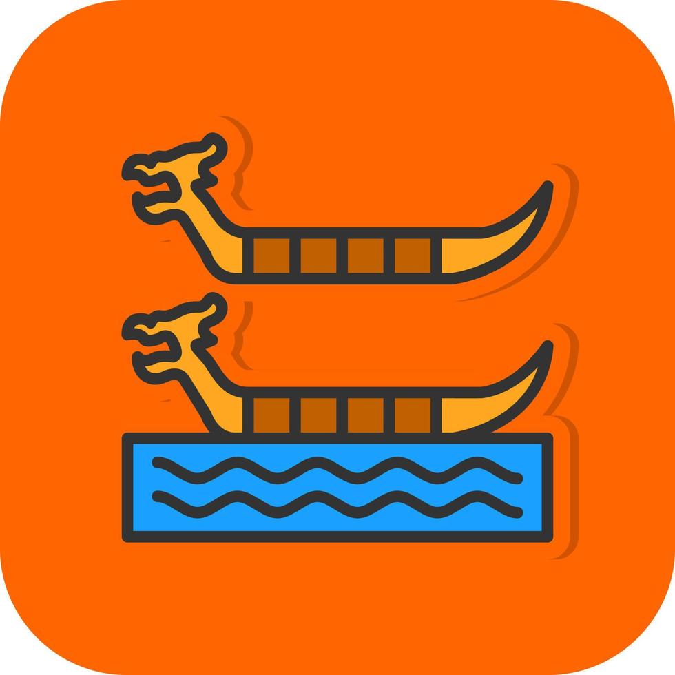 Dragon Boat Racing Vector Icon Design