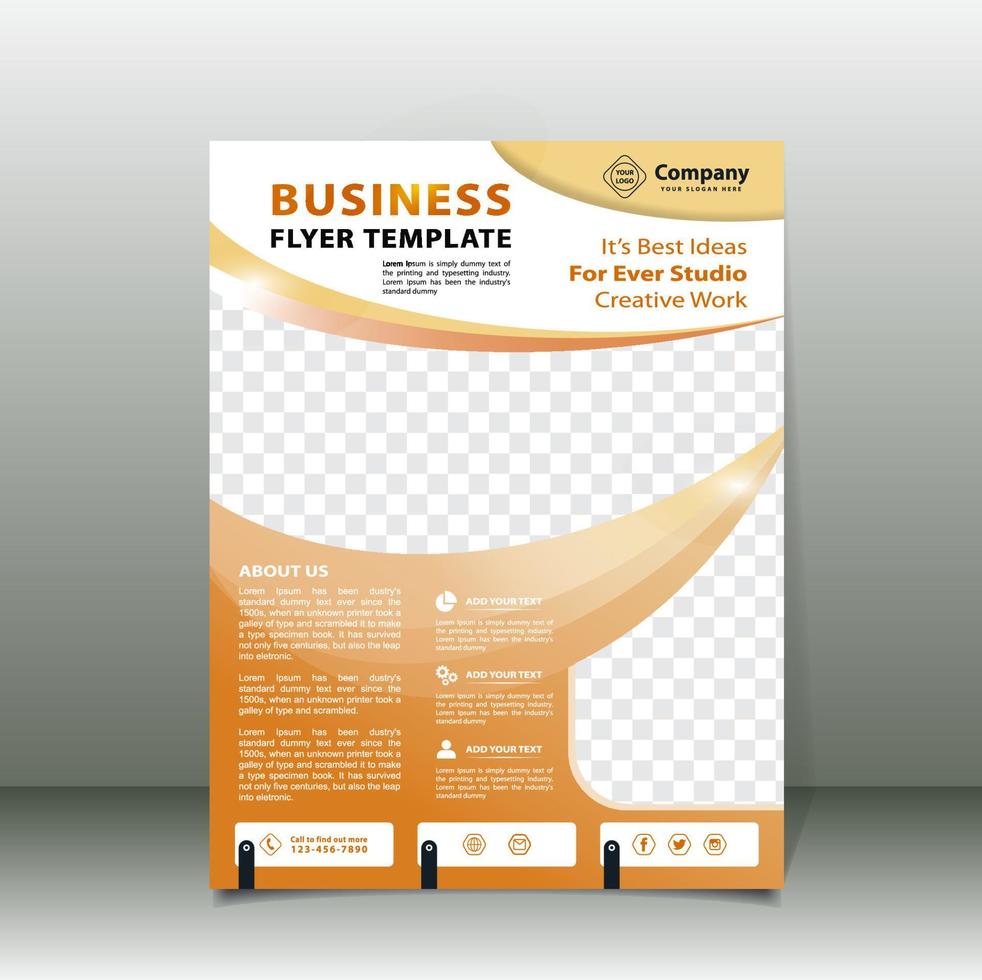 Business Flyer Template with orange background vector