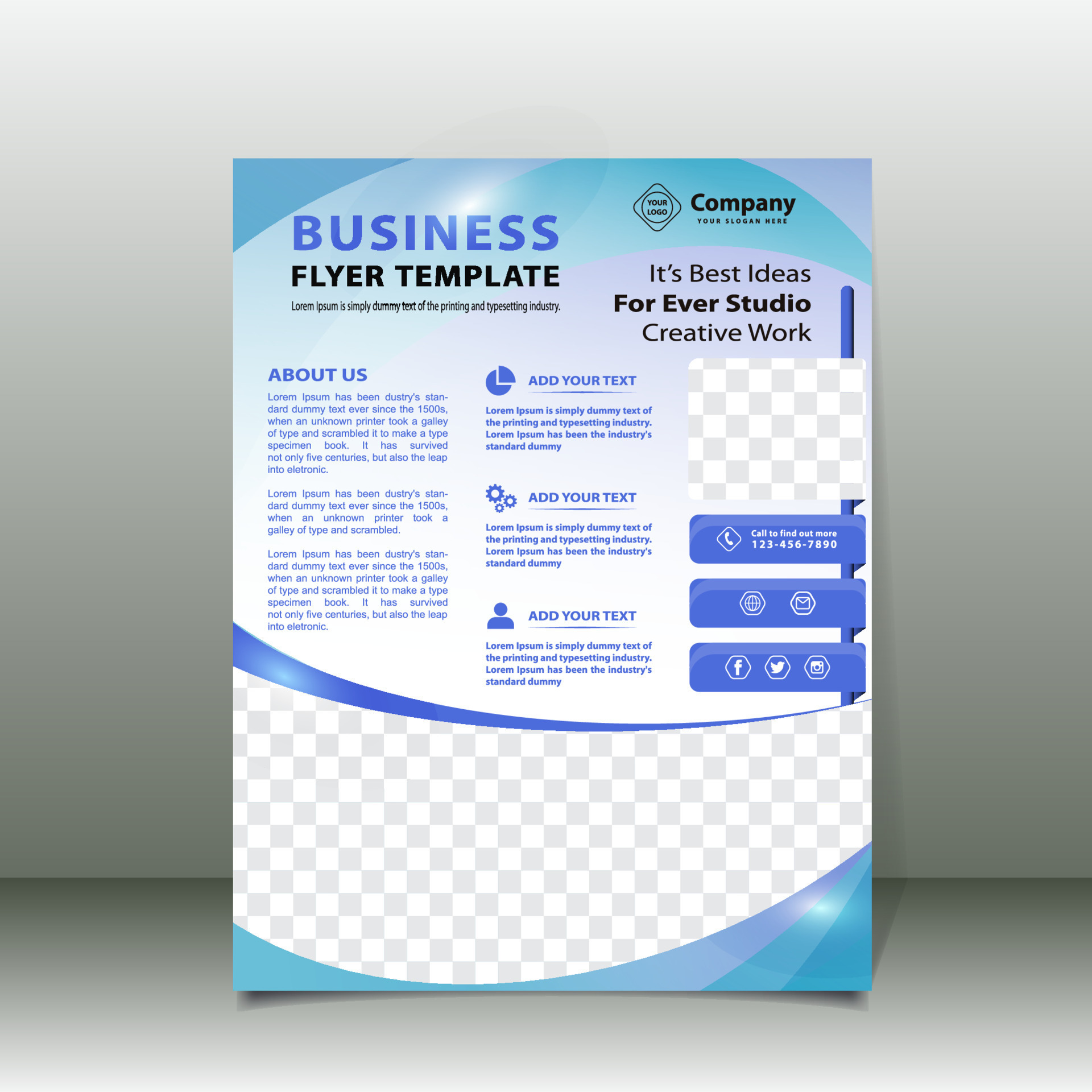 Blue business Flyer template with light background 20771759 Vector Art at Vecteezy
