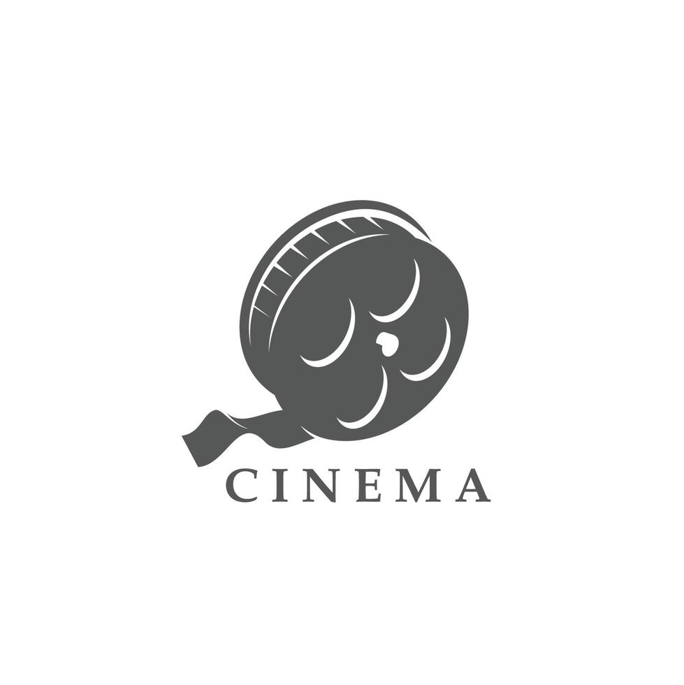 Cinema icon, movie film or video camera reel strip vector