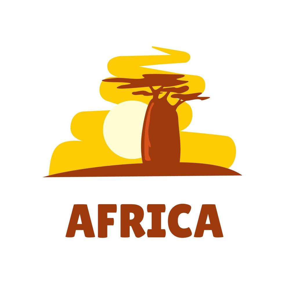 Africa icon adansonia baobab tree silhouette vector