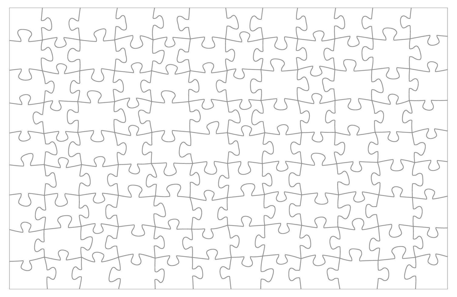 Blank jigsaw puzzle grid, game or quiz template vector