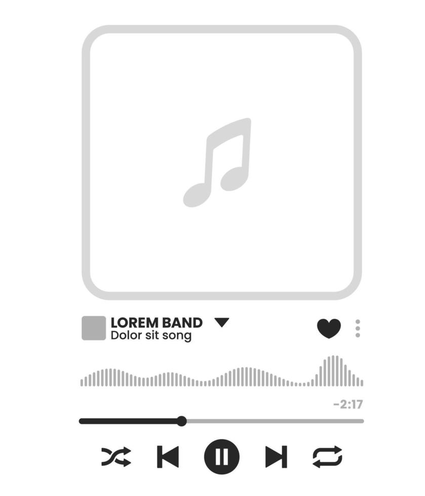 Phone music player, online radio simple interface vector