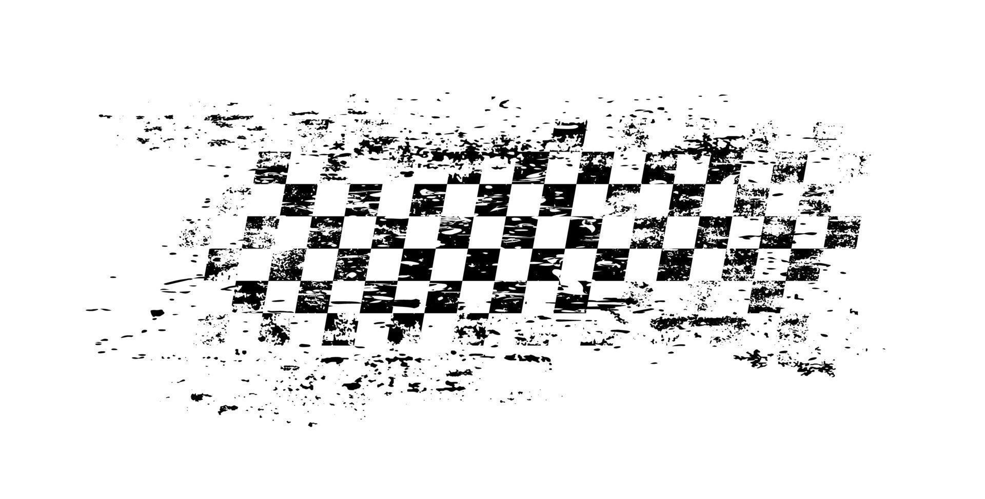 Grunge race flag, isolated banner for motocross vector