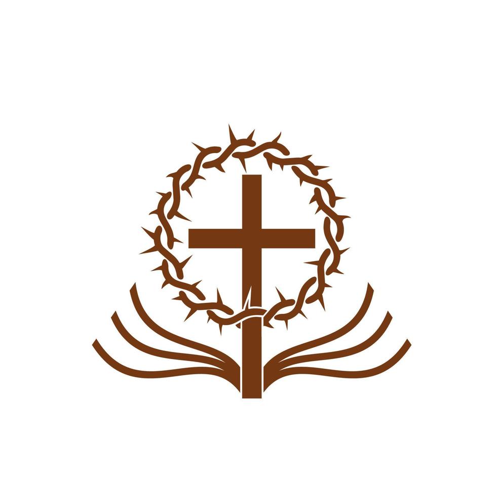 Christianity religion symbol with crown of thorns vector