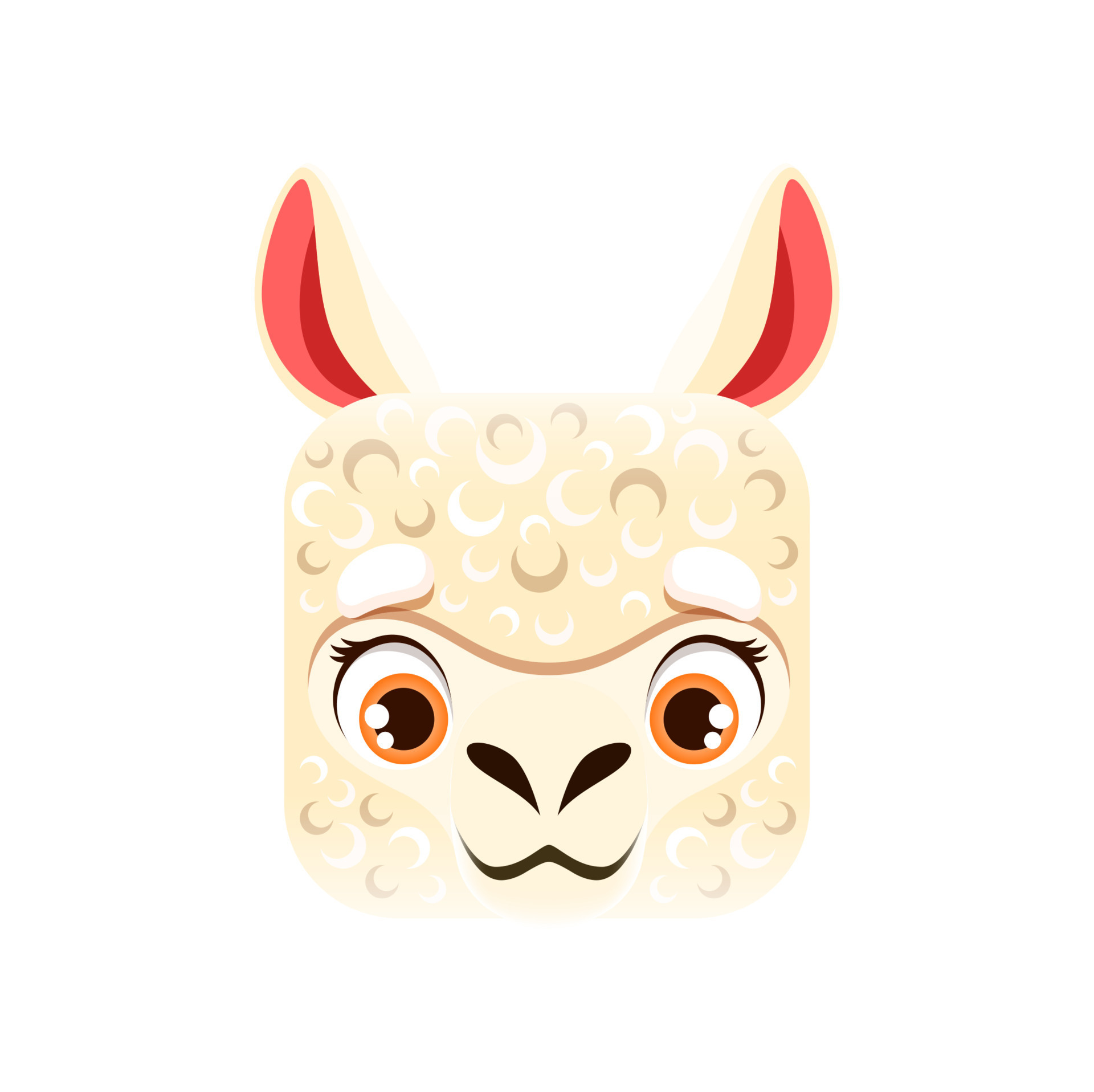Cartoon lamb kawaii square animal face, baby ram 20772185 Vector Art at  Vecteezy